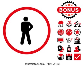 Audacity icon with bonus pictogram. Vector illustration style is flat iconic bicolor symbols, intensive red and black colors, white background.