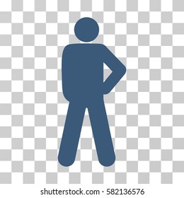 Audacity Pose vector pictogram. Illustration style is a flat iconic blue symbol on a transparent background.