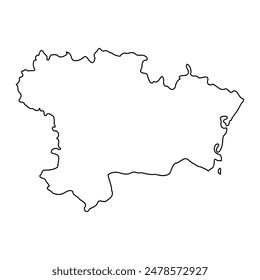 Aude department map, administrative division of France. Vector illustration.