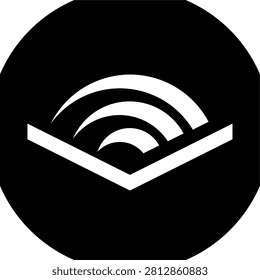 Audible black filled circle social media icon vector