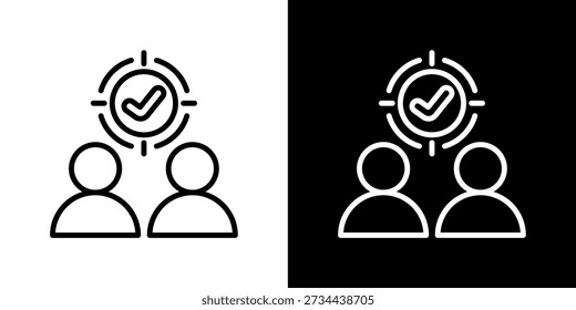 Audience Alignment Icon In Black and White Line Style