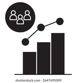 Audience Analytics icon, Unlocking Insights Understanding Your Audience Through Analytics, Data-Driven Engagement Mastering Audience Behavior for Better Results, vector