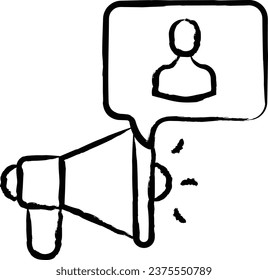 Audience announcement hand drawn vector illustration