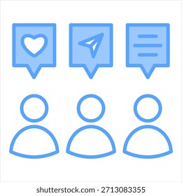 Ilustração do vetor de ícone azul do público