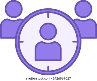 Audience Colored Icon. Vector Icon. Target market, focus group, public relations. Human Resources Concept