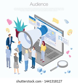 Audience concept background. Isometric illustration of audience vector concept background for web design