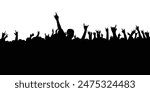 audience concert silhouette. people crowd in festival icon, sign and symbol.