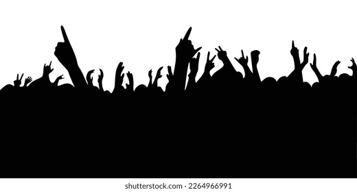 audience in concert silhouette. people crowd in festival icon, sign and symbol.