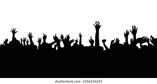 audience in concert silhouette. people crowd in festival icon, sign and symbol.