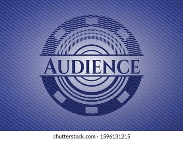 Audience with denim texture. Vector Illustration. Detailed.