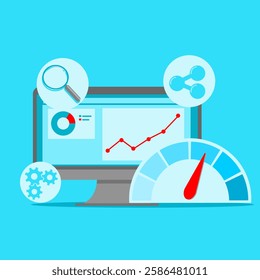 Audience engagement analysis, social media post engagement analysis, digital marketing reports. social media post report vector in flat style. EPS 3