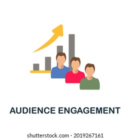 Audience Engagement Flat Icon. Simple Sign From Crowdfunding Collection. Creative Audience Engagement Icon Illustration For Web Design, Infographics And More