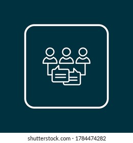 Audience engagement icon line symbol. Premium quality isolated communication element in trendy style.