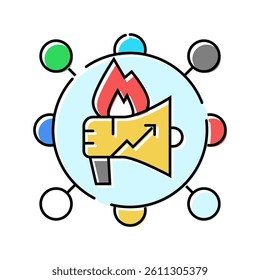audience engagement social media color icon vector. audience engagement social media sign. isolated symbol illustration