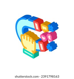 audience engagement social media isometric icon vector. audience engagement social media sign. isolated symbol illustration