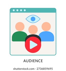 Audience Flat Color Icon, Mini Illustration For Modern Concept, Ui, Ux Web And App Development. Related To Seo And Online Marketing.