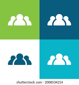 Audience Flat four color minimal icon set