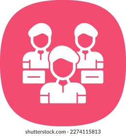 Audience Glyph Curve Vector Icon Design