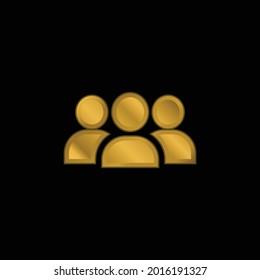 Audience gold plated metalic icon or logo vector