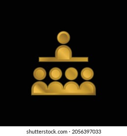 Audience gold plated metalic icon or logo vector