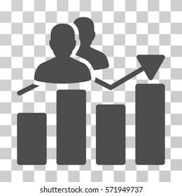 Audience Graph icon. Vector illustration style is flat iconic symbol, gray color, transparent background. Designed for web and software interfaces.