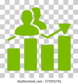 Audience Graph icon. Vector illustration style is flat iconic symbol, eco green color, transparent background. Designed for web and software interfaces.