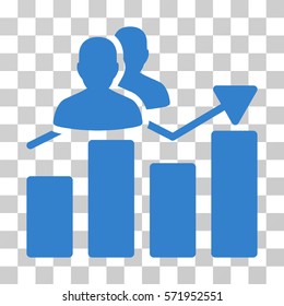 Audience Graph icon. Vector illustration style is flat iconic symbol, cobalt color, transparent background. Designed for web and software interfaces.