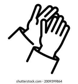 Audience handclap icon outline vector. Public applause. Clap support