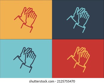 Audience Handclap Logo Template, Simple Flat Icon Of handclap,audience,hand
