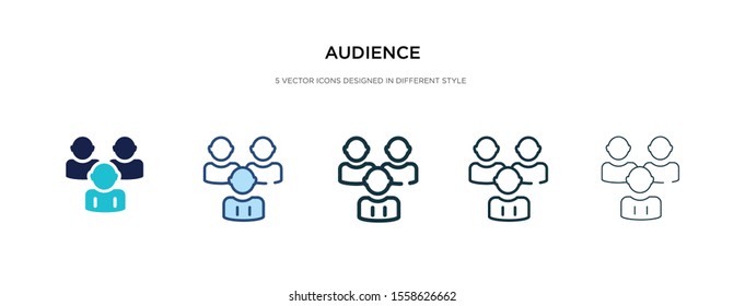 audience icon in different style vector illustration. two colored and black audience vector icons designed in filled, outline, line and stroke style can be used for web, mobile, ui