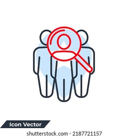 audience icon logo vector illustration. target with audience symbol template for graphic and web design collection