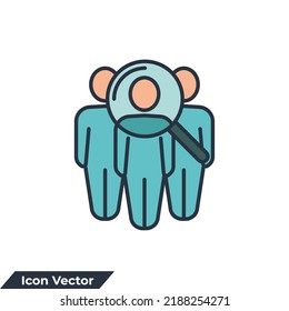 audience icon logo vector illustration. target with audience symbol template for graphic and web design collection