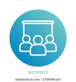 Ícone de público Ícone de mini ilustração. Use Para Conceitos Modernos, Impressão, Ui, Kit Ux, Desenvolvimento De Web E Aplicativos. Vetor Relacionado A Escritório, Educação, Exame E Muito Mais