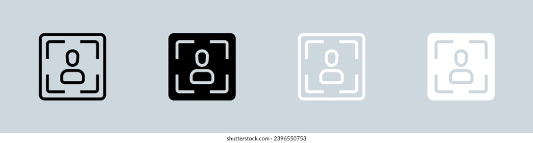 Audience icon set in black and white. Person signs vector illustration.