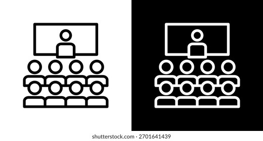 Conjunto de iconos de audiencia. Diseño De Línea Limpia Con Versiones Claras Y Oscuras Para Un Uso Versátil.