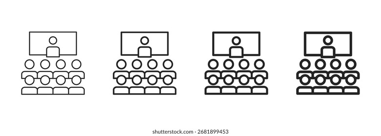 Conjunto de iconos de audiencia Colección de estilo de línea diferente