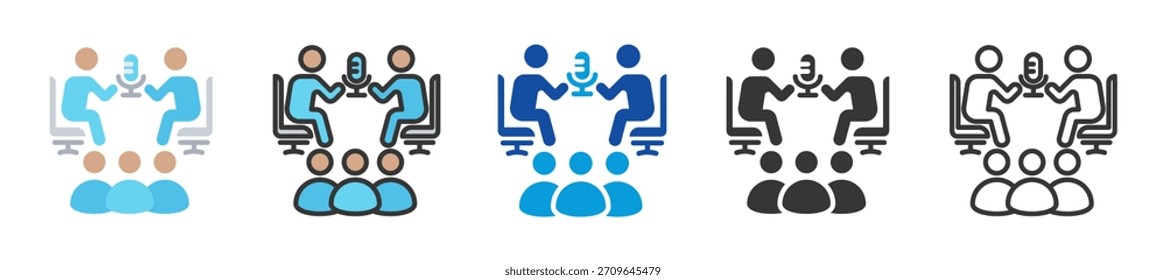 audience icon set multi style various collection