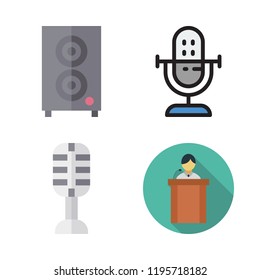audience icon set. vector set about speaker, microphone and lecture icons set.