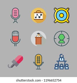 audience icon set. vector set about speaker, presentation, lecture and conference icons set.