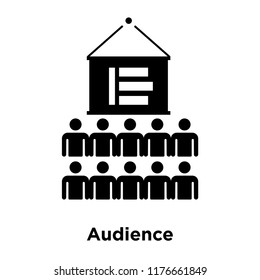 Audience icon vector isolated on white background, logo concept of Audience sign on transparent background, filled black symbol