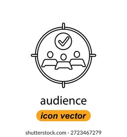 Zielgruppensymbole. Flache Illustrationen von Publikumsvektorsymbolen für das Web. Vektorgrafiken von Unternehmenssymbolen.