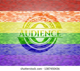 Audience lgbt colors emblem. Vector Illustration. Mosaic.