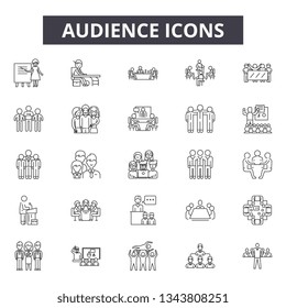 Audience line icons for web and mobile design. Editable stroke signs. Audience  outline concept illustrations