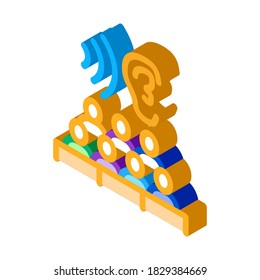 audience listening seminar icon vector. isometric audience listening seminar sign. color isolated symbol illustration