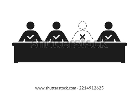 Audience, missing member pictogram. Isolated vector icon on white background.