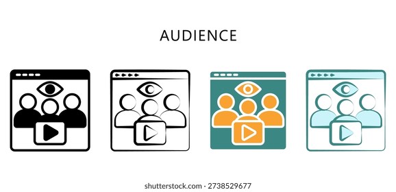 Audience Multi Style Icon. Mini Illustration For Modern Concept, Ui, Ux Web And App Development. Related To Seo And Online Marketing.