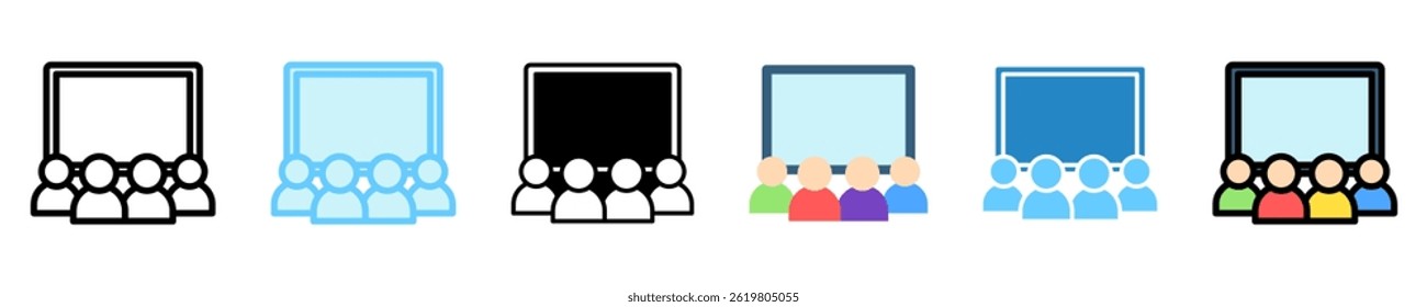 Audience multi style, mini illustration icon. use for modern concept, print, UI, UX kit, web and app development. Vector EPS 10, related to entertainment, festival, funfair and hobbies