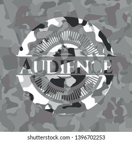 Audience on grey camouflage pattern