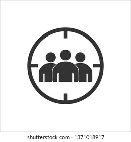 Audience, people target icon. Vector illustration, flat design.