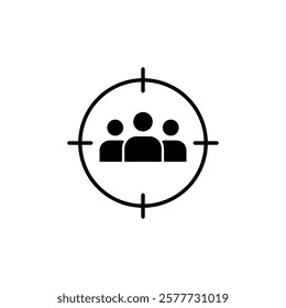 Audience, people target icon. vector flat black simple linear illustration for web and app..eps